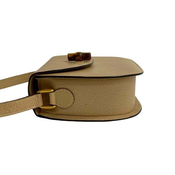 GUCCI Cream Leather Bamboo Pochette Shoulder Bag - Picture 5 of 10